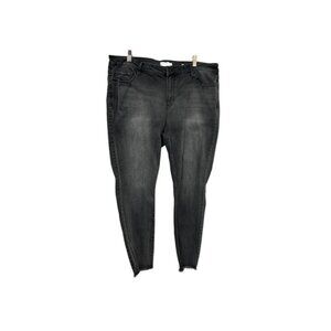 True Craft Women's Mid-Rise Skinny Jeans 20W - Grey Denim